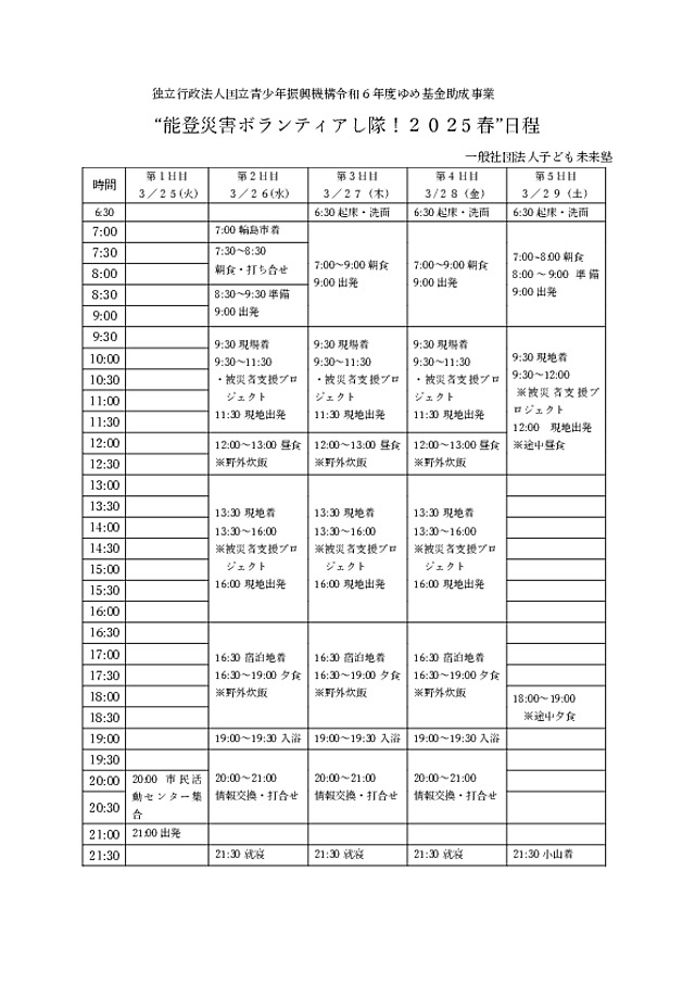 日程